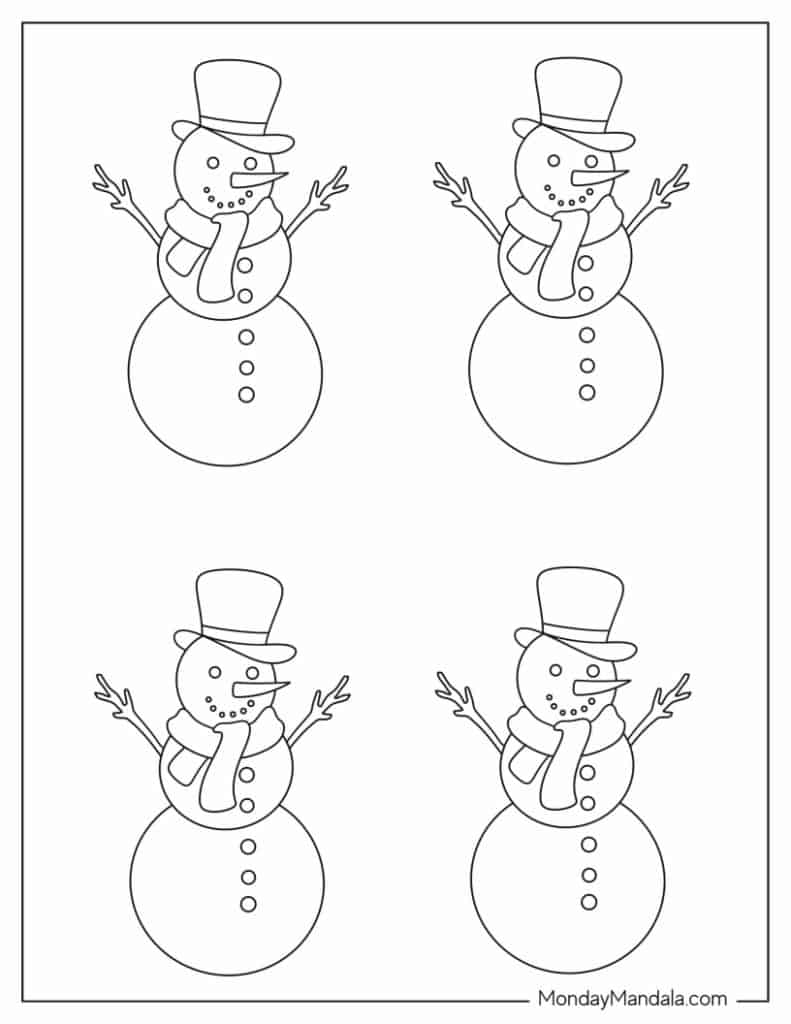 26 snowman templates (free pdf printables)